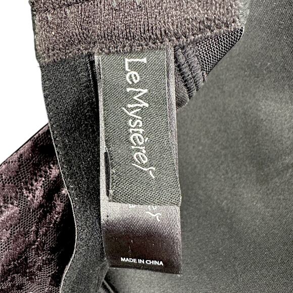 Le Mystère Black Underwire Padded Adjustable Straps Pattern Safari Bra Size 38D - Picture 4 of 6